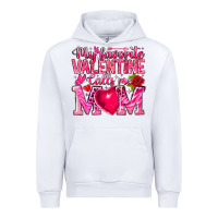White My Favorite Valentine Calls Me Urban Hoodie - CowhideDigitalArt