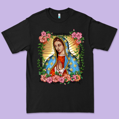 Lady Of Guadalupe Portrait Premium Tee Designed By Barkaloodesign