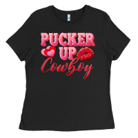 Black pucker up cowboy Ladies Tee - AdoDesignShop