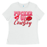White pucker up cowboy Ladies Tee - AdoDesignShop