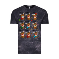 Cloud Black christmas reindeers Vintage Tee - MaliasSmallBusiness