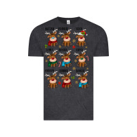 Vintage Black christmas reindeers Vintage Tee - MaliasSmallBusiness