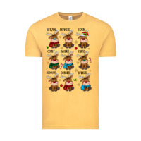 Vintage Mustard christmas reindeers Vintage Tee - MaliasSmallBusiness