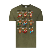 Vintage Olive christmas reindeers Vintage Tee - MaliasSmallBusiness