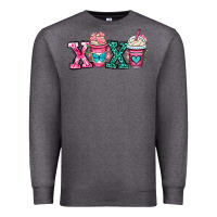 Charcoal Heather xoxo coffee cups Premium Sweatshirt - OliviaCreatesArt