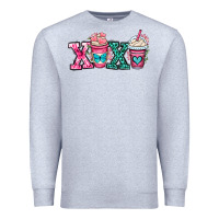 Heather Grey xoxo coffee cups Premium Sweatshirt - OliviaCreatesArt