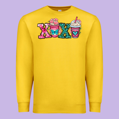 Xoxo Coffee Cups Premium Sweatshirt Designed By Oliviacreatesart