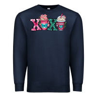 Navy xoxo coffee cups Premium Sweatshirt - OliviaCreatesArt
