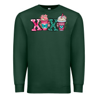 Sports Green xoxo coffee cups Premium Sweatshirt - OliviaCreatesArt