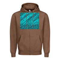 Chestnut blue glitter with leopard pattern Zipper Hoodie - TumblerDesignByShophia