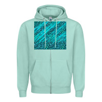 Seafoam blue glitter with leopard pattern Zipper Hoodie - TumblerDesignByShophia