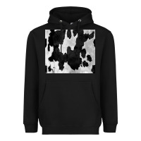 Black Black White Cowhide Tumbler Heavyweight Hoodie - CowCowDesign