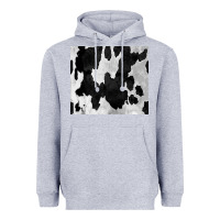 Heather Grey Black White Cowhide Tumbler Heavyweight Hoodie - CowCowDesign