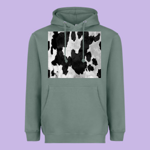 Black White Cowhide Tumbler Heavyweight Hoodie Designed By Cowcowdesign