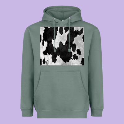 Black White Cowhide Tumbler Heavyweight Hoodie Designed By Cowcowdesign