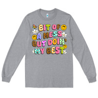 Heather Grey bit of a mess but doin' my best Long Sleeve Tee - Artiststas