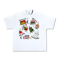 White Merry Christmas Urban Heavy Tee - MaliasSmallBusiness