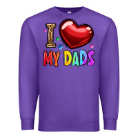 Purple i love my dads Premium Sweatshirt - OliviaCreatesArt