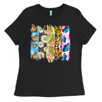 Easter Bunny Butterfly Daisy And Sunflower With Cowhide And  Leopard B Ladies Tee | Teevron