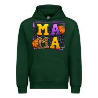 Forest Green Purple and gold Basketball leopard frame Mama Urban Hoodie - LillyAllenDesigns