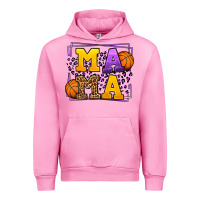 Fuchsia Pink Purple and gold Basketball leopard frame Mama Urban Hoodie - LillyAllenDesigns