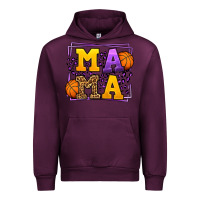 Mauve Wine Purple and gold Basketball leopard frame Mama Urban Hoodie - LillyAllenDesigns