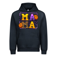 Navy Purple and gold Basketball leopard frame Mama Urban Hoodie - LillyAllenDesigns