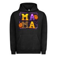 Pigment Black Purple and gold Basketball leopard frame Mama Urban Hoodie - LillyAllenDesigns