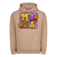 Pigment Burro Purple and gold Basketball leopard frame Mama Urban Hoodie - LillyAllenDesigns