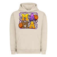 Pigment French Oak Purple and gold Basketball leopard frame Mama Urban Hoodie - LillyAllenDesigns