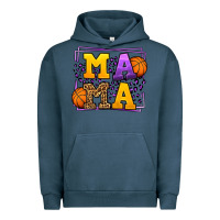 Pigment Midnight Navy Purple and gold Basketball leopard frame Mama Urban Hoodie - LillyAllenDesigns