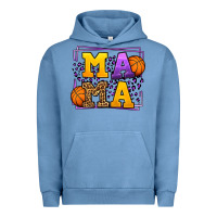 Pigment Pebble Blue Purple and gold Basketball leopard frame Mama Urban Hoodie - LillyAllenDesigns