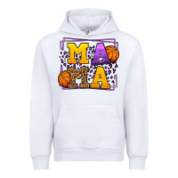 White Purple and gold Basketball leopard frame Mama Urban Hoodie - LillyAllenDesigns