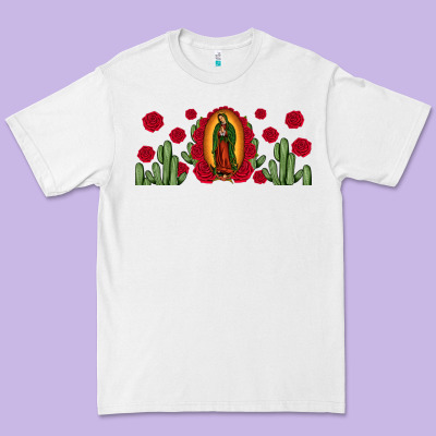 Lady Of Guadalupe Cactus Rose Premium Tee Designed By Jahusdesignshop