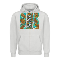 Dove Grey cowhide mama with rustic teal wood Zipper Hoodie - TumblerDesignByShophia