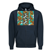 Navy cowhide mama with rustic teal wood Zipper Hoodie - TumblerDesignByShophia