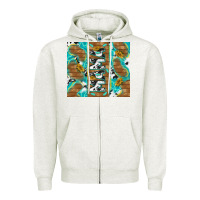 Oatmeal Heather cowhide mama with rustic teal wood Zipper Hoodie - TumblerDesignByShophia