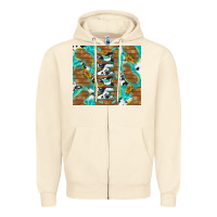 Sandshell cowhide mama with rustic teal wood Zipper Hoodie - TumblerDesignByShophia