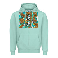 Seafoam cowhide mama with rustic teal wood Zipper Hoodie - TumblerDesignByShophia