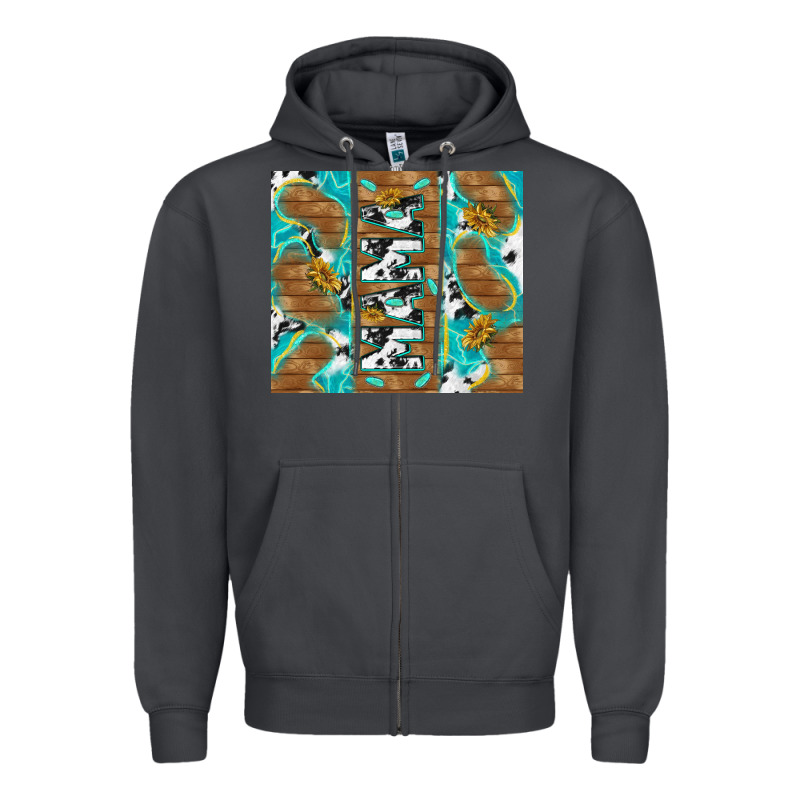 Cowhide Mama With Rustic Teal Wood Zipper Hoodie by TumblerDesignByShophia | Teevron