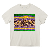 Cream mardi gras leopard Heavy Core Tee - AdoDesignShop