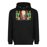 Black Mom Cow Flowers Heavyweight Hoodie - CowCowDesign