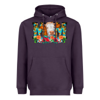 Plum Mom Cow Flowers Heavyweight Hoodie - CowCowDesign