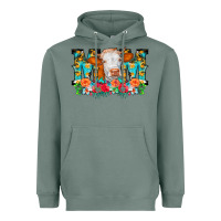 Sage Mom Cow Flowers Heavyweight Hoodie - CowCowDesign