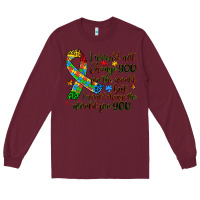 Burgundy autism awareness Long Sleeve Tee - Artiststas