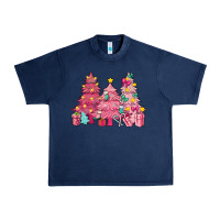 Navy Pink Christmas trees Urban Heavy Tee - NancyCooperArtShop
