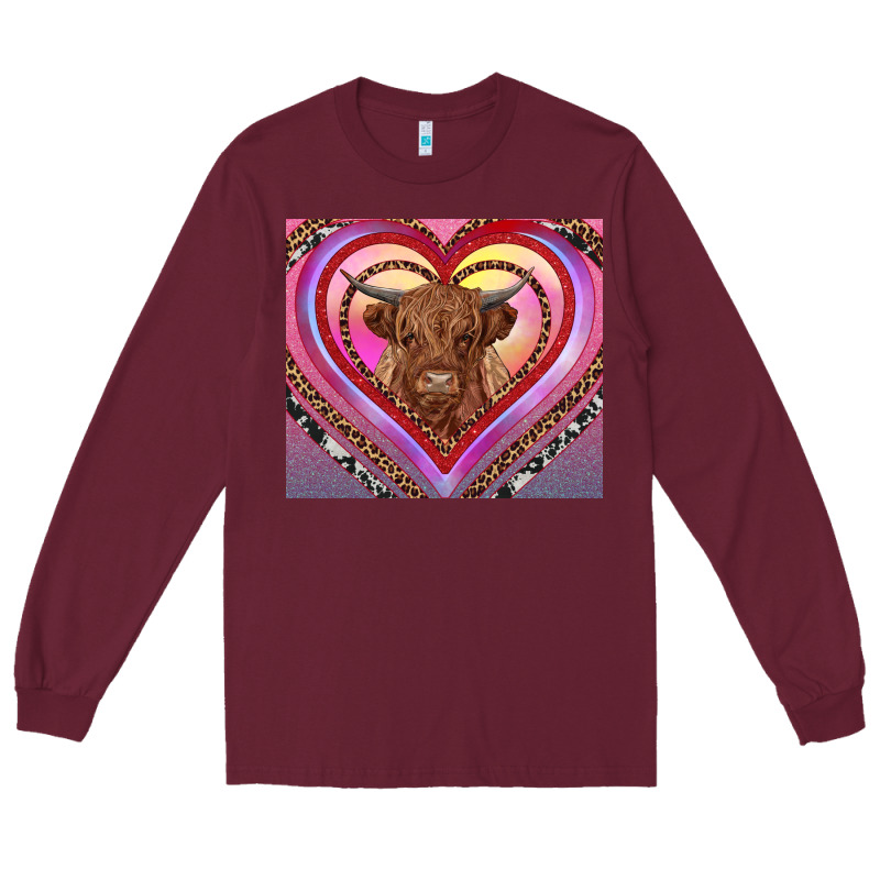 Highland Cow Valentine's Day Long Sleeve Tee by RanaPortraitStore | Teevron