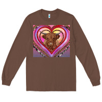 Chestnut highland cow valentine's day Long Sleeve Tee - RanaPortraitStore