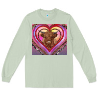 Matcha highland cow valentine's day Long Sleeve Tee - RanaPortraitStore