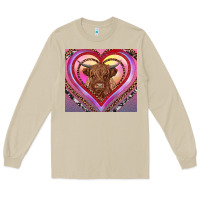Mushroom highland cow valentine's day Long Sleeve Tee - RanaPortraitStore